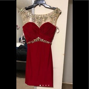 Rachel allan red prom dress size 2